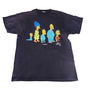 Vintage Y2K Simpsons then & now navy blue T-shirt men’s large cartoons